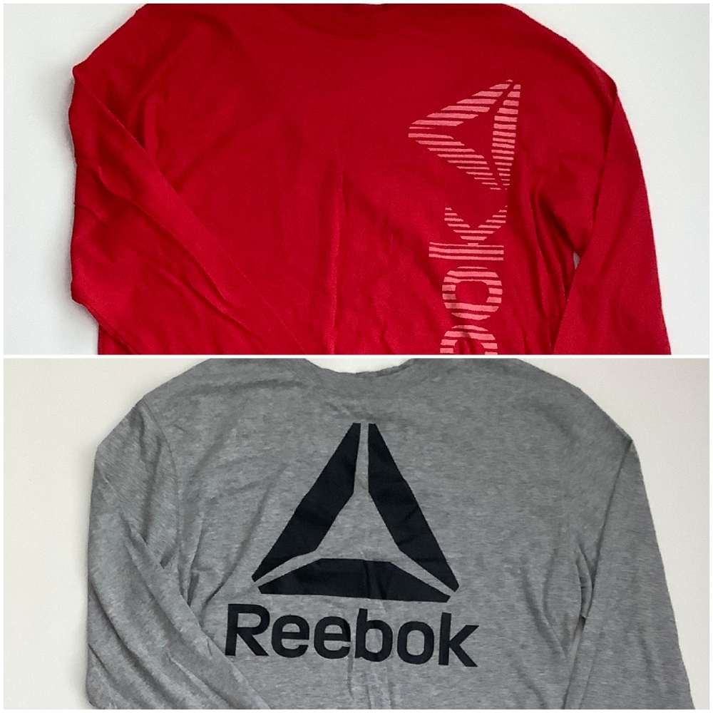 Bundle of 2- REEBOK MEN'S COTTON LONG SLEEVE TEE